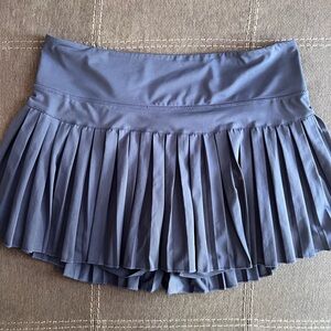 Gold Hinge Pleated Athletic Skort in Slate Blue